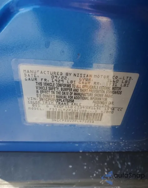 2023 Nissan Kicks S z USA, uszkodzony, nr VIN 3N1CP5BV2PL475258